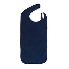 Active Care Comfort Finds Adult Bibs - Shirt Saver - Lightweight Waterproof - Full Coverage - Easy Hook & Loop Closure - Machine Washable (Navy, 3 Pack Large 27" x 23")