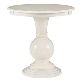 Powell Furniture Linon Aspen Round Wood Accent Table in Cream