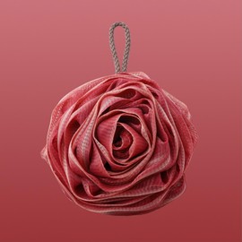 Tinopui Body Sponge, Rose, Bath Sponge, Body Sponge, Dense Foam, Rose, Bath Whisk (Red)