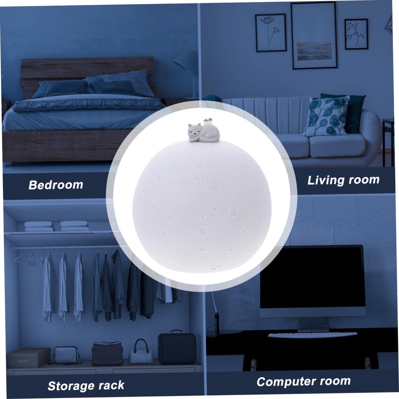 BIUDECO USB Charging Night Lamp Small Moon Night Light USB