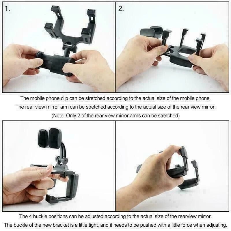 Universal 360 Rotation Car Rear View Mirror Mount Stand GPS