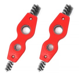 2 PCS Copper Pipe Cleaner Deburring Brush Pipe Reamer Tool for Copper PVC PPR Pipe and Soft Steel Tubing Plumbers Brass Aluminum Pipes (Red)