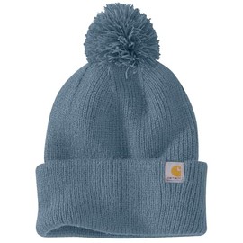 Carhartt Women's Knit Pom Cuffed Beanie, Thundercloud