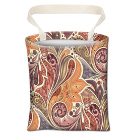 ABUIFDK Car Trash Can, Cute Car Trash Bag, Hanging Car Organizer and Storage Bag, Trash Bin for Car Accessories, Vehicle, Travelling, Camping Cute Paisley Flowers