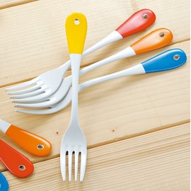 Enamelware Cutlery Dessert Fork Krull, Red, 435388