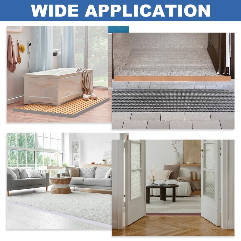uxcell Floor Transition Strip 6.5ft Self-Adhesive Flooring Edge Trim Strip