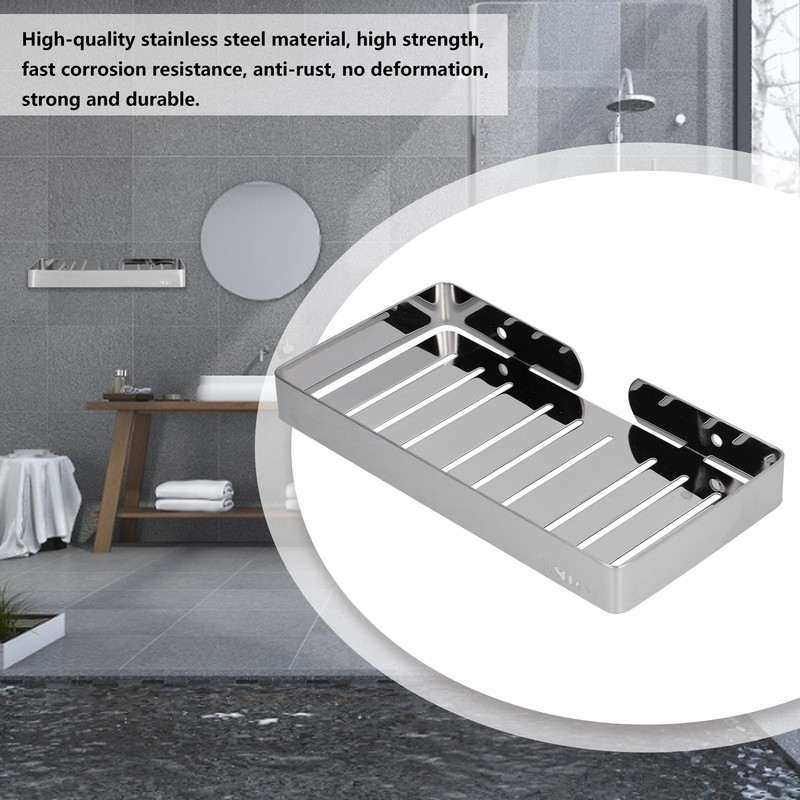 Soap Dish Shelf 304 Stainless Steel Bathroom Hollow Self Draining