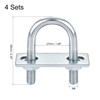 sourcing map Set of 4 Round U-Bolts Steel M8 with