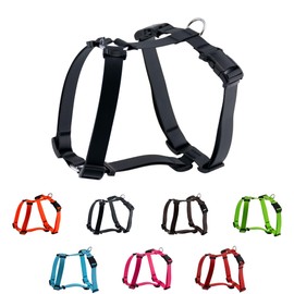 LENNIE BIOTHANE Waterproof Adjustable H Harness Dog Harness Lead Harness L Black