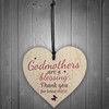 RED OCEAN Godmothers Blessing Wooden Heart Plaque Sign Mothers Day