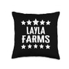 Layla Farms Family Reunion Squad First Last Name Throw Pillow