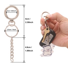 60 Pieces Key Chain Ring Set Including 20 Pieces Keychain with 20 Pieces Open Jump Rings Connectors and 20 Pieces Swivel Spring Snap for Keychain DIY Jewelry Making Findings - Silver