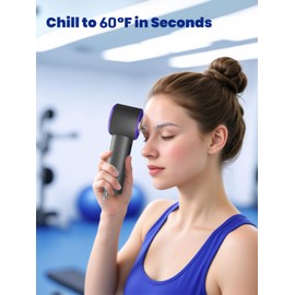 Romanjoy Portable Handheld Fan with Ice Cooler, 1-100 Speed Adjustable Turbo Rechargeable Personal Fan with Digital Display, Mini Fans for Outdoor Camping/Travel/Makeup/Gift-Gray