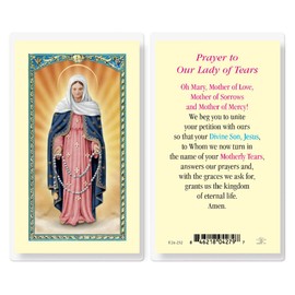 Prayer to Our Lady of Tears Laminated Holy Cards, 25-Count Value Pack