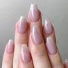 CTTHNBD Coffin Press on Nails Medium Fake Nails Ombre Pink