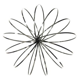 SHATCHI Black Infinity Arm Spring Slinky Juggle Dance 3D Magic Flow Ring Stainless Steel Hand Fidget Spinner Interactive Kinetic Decompression Toys for Kids Adults