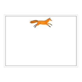 Caspari Leaping Fox Correspondence Cards - 12 Per Package
