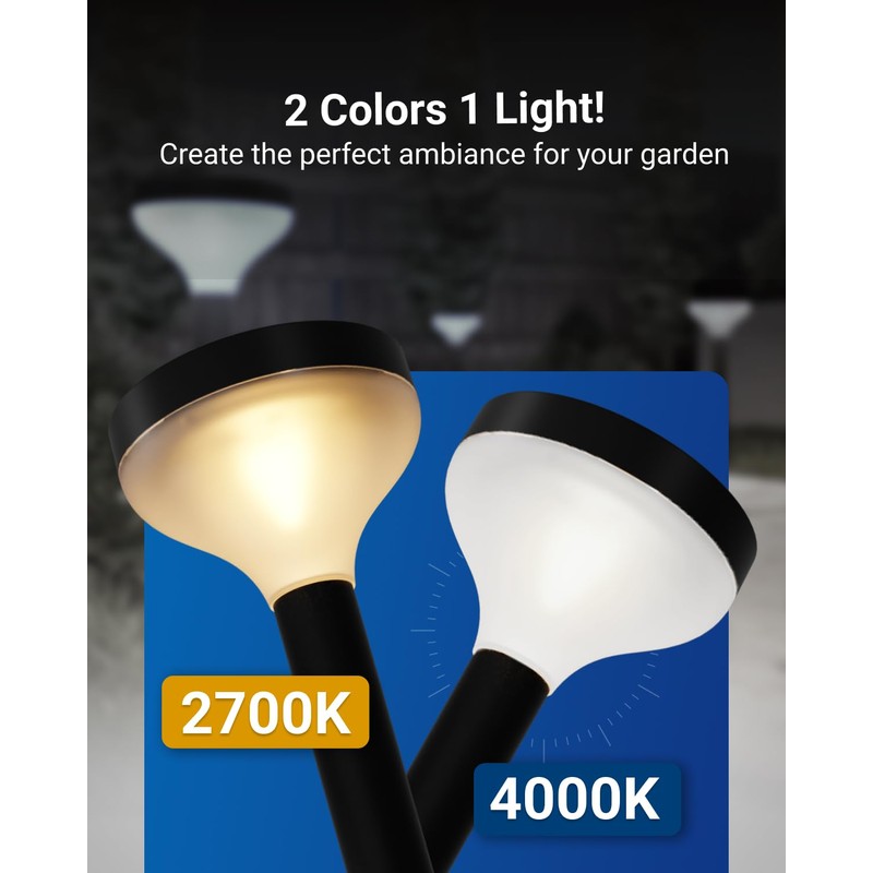 Sunco 6 Pack Round Solar Pathway Lights Outdoor, Super Bright