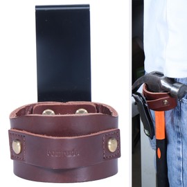 quipuda Genuine Leather Hammer Holder for Belt, Hammer Loop, Practical Tool Belt for Hammer, Axe Holder, Hammer Holster, Loop Clip for Tape Holder (Brown)