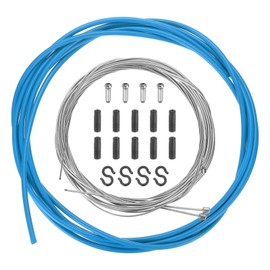 sourcing map Bicycle Shift Cable Housing Set Universal Bicycle Brake Gear Shifter Transmission Cable Cycling Shift Wire Housing Replacement Kit for Road Mountain Bicycle Cycling, Blue
