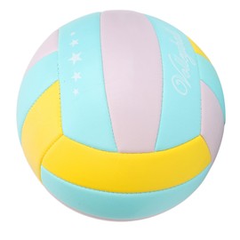 Keenso Balón de Voleibol de PVC de Alta Elasticidad, Pelota de Voleibol, Suave y Duradero, Balón de Entrenamiento de Tamaño 5, Diseño Coloreado, Juego para Interiores y Exteriores
