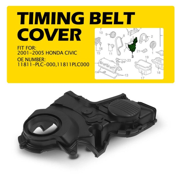 Unbranded Timing Belt Lower Cover Replacement Fits For 2001-2005 Honda