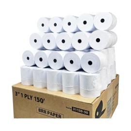 Buyregisterrolls 3" x 150' 1-Ply Bond Printer Paper Receipt Paper (40 Roll Case) NEW. BULK DISCNT