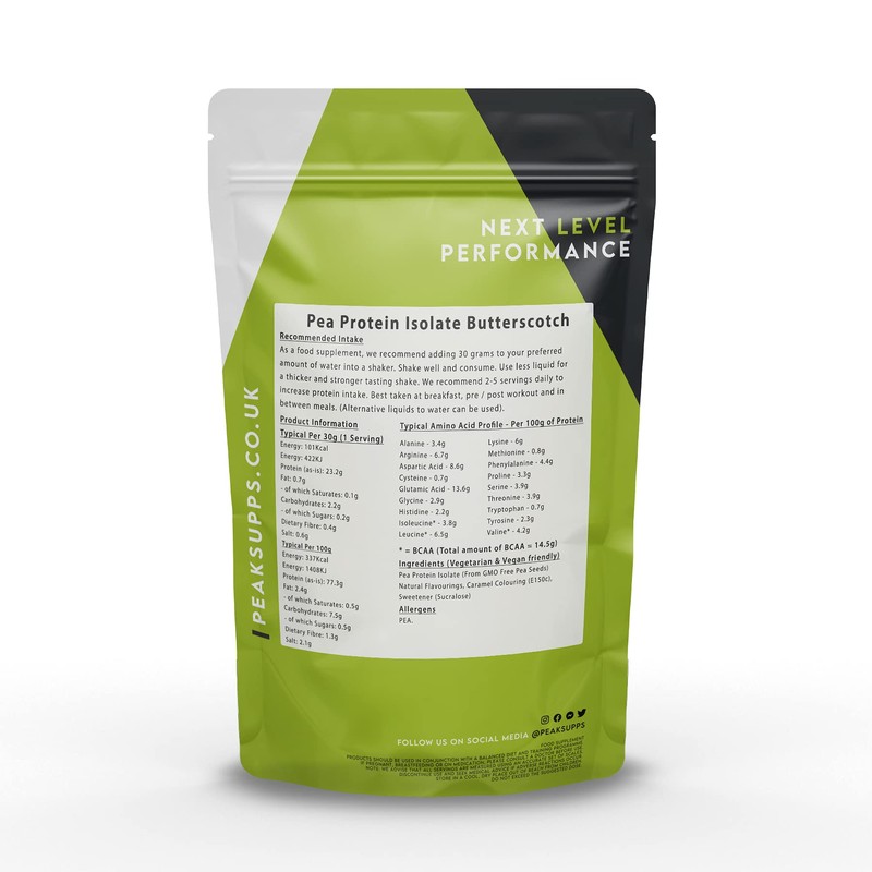 Pea Protein Isolate Powder - Butterscotch | Gluten Free |
