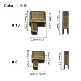 sourcing map Zipper Repair Kits, Retainers Box & Insertion Pins, #3#5#8#10 Metal Latch Sliders for Bags Coats Open-end Zippers Replacing (12Set: 4Size 3Color)