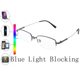 Naikomly Half Frame Blue Light Filter Nearsighted Glasses -3.50 Computer Myopia Glasses Blue Light Blocking Distance Glasses