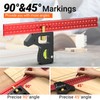 Combination Square, Preciva Carpenter Marking Gauge 45/90 Degrees with Bubble