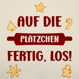 Shirtracer - Apron - Baking Apron - Adult - Auf die Plätzfertig Los, 1 natural white