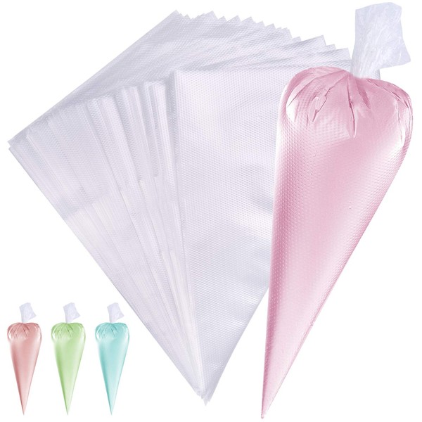 TUPARKA 120 Pcs Disposable Pastry Bags Plastic Icing Piping Bag for Cake Cookies Dessert Cupcakes Decoration