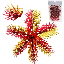Christmas Concepts® 16” (1.3ft) Large Foil 3D Snowflake Hanging Decoration – Christmas Trimming (Red & Gold)