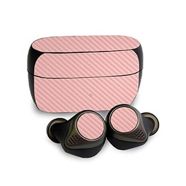 MightySkins Carbon Fiber Skin Compatible with Jabra Elite 85T - Solid Blush | Protective, Durable Textured Carbon Fiber Finish | Easy to Apply and Change Styles | Made in The USA