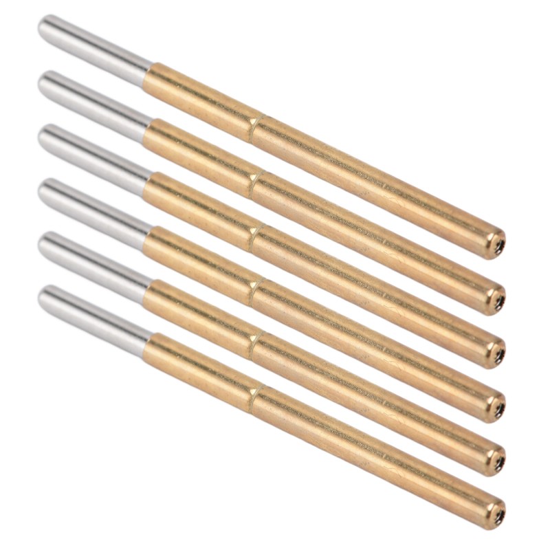 100PCS Spring Test Contact Probes Brass Stainless Steel Round Head