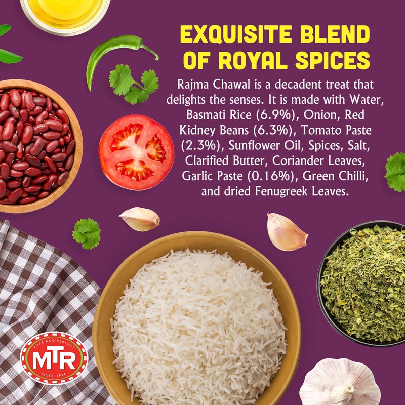MTR Ready-To-Eat: Rajma Chawal - Red Kidney Beans Rice -