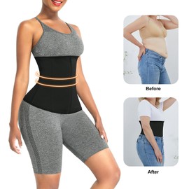 FeelinGirl Waist Trainer for Women Lower Belly Fat Plus Size Shapewear Workout Corset Waist Cincher Stomach Shaper 3XL A-black