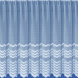 36inch (91cm) Drop Modern Stripe Wave White Net Curtain. Sold By The Metre by Kelly's Soft Furnshings