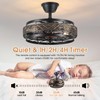 SHIHOT 18" Black Caged Ceiling Fan with Lights, Bladeless Industrial