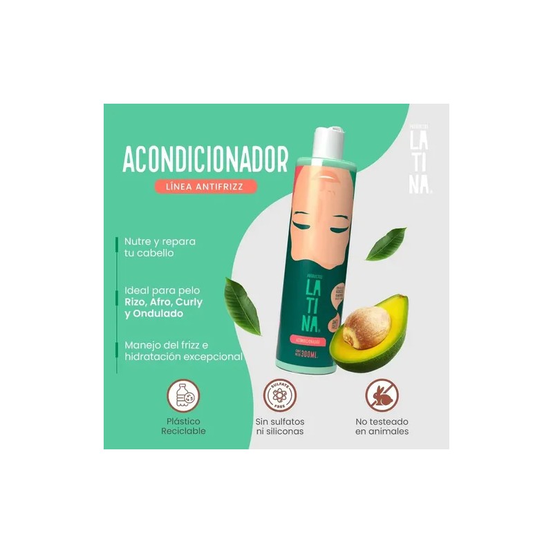 Kit Latina 4 Pzs Shampoo Anti Frizz Activa De Rizos