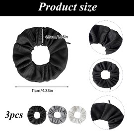 3 Stück Haargummis Damen, Geldversteck zum Verstecken, mit Reißverschluss Tasche, Streifenstrick Haarringe Reise-Gadgets für Damen, Können Wertsachen Aufbewahren(Schwarz,Weiß,Grau)