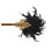 Bubbmi 1920s Flapper Headband, Turkey Feather Headpiece with Rhinestone, Gold