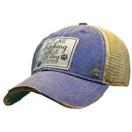 Vintage Life It's Not Drinking Alone if Your Dog is Home Cap, Royal Blue