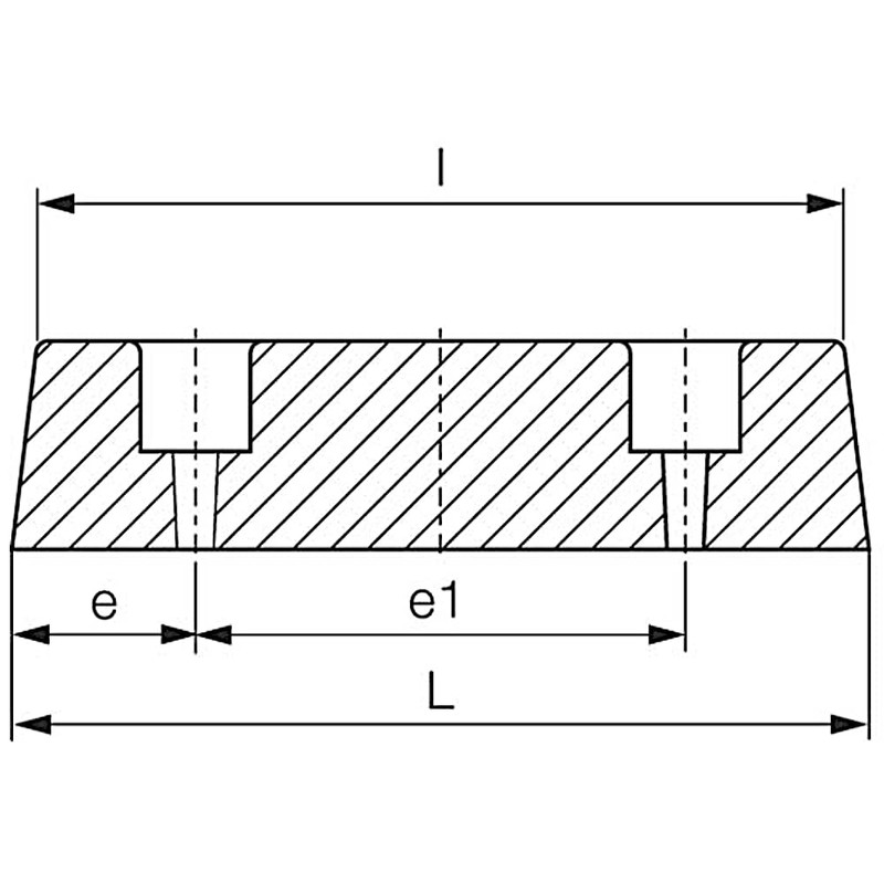 WTB® Ramp Buffer with Two Holes 125 x 40 x