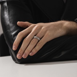 VALLEER Snake Skin Unusual Mens Wedding Band Ring in Oxidized Silver, Vintage 925 Sterling Silver Rings For Men, Unique Mens Jewelry For Husband, Boyfriend Gifts For Him - Comfort Fit - Gothic