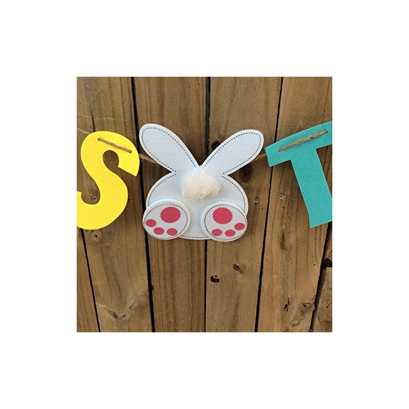 AGD Easter Decor - Happy Easter Bunny Bottom Felt Garland