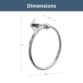 Franklin Brass Gainesville (1-Pack) Hand Towel Holder Polished Chrome Towel Racks for Bathroom Wall Round Towel Ring Holder for Bath Towel Hanger for Kitchen, Bathroom Accessories GNV46-PC