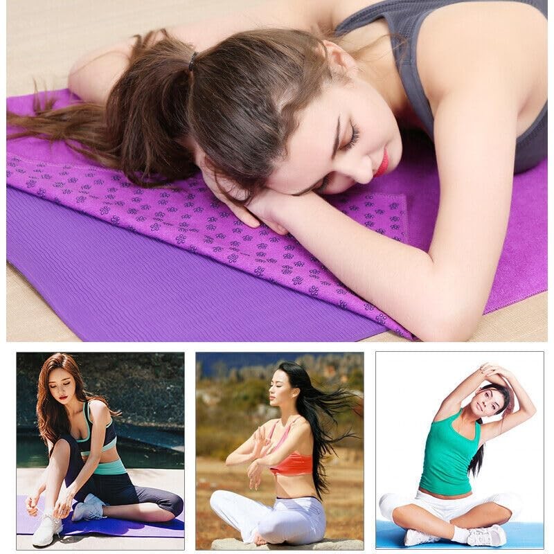 Non-Slip Yoga Towel Mat Fitness Gym Microfiber Blanket, Super Absorbent,