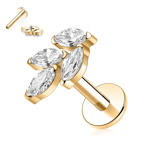 AROWRO Titanium Tragus Helix Conch Piercing Jewellery Flat Back Cartilage